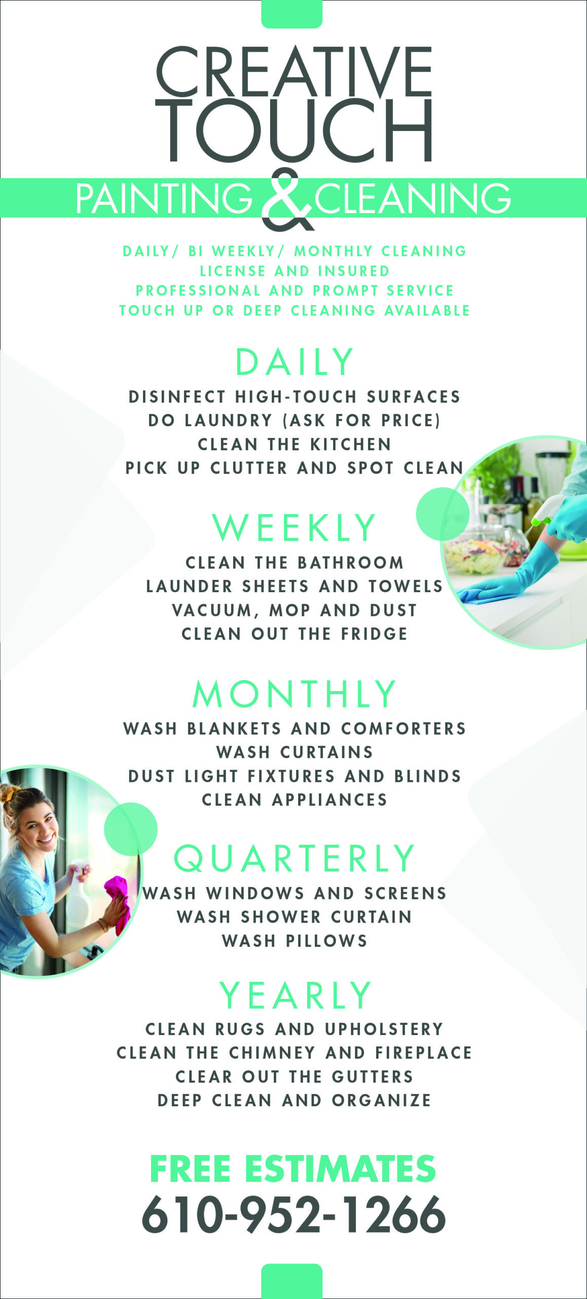 flyer design for Creative Touch Paint & Cleaning